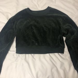 Cropped crew neck sweater